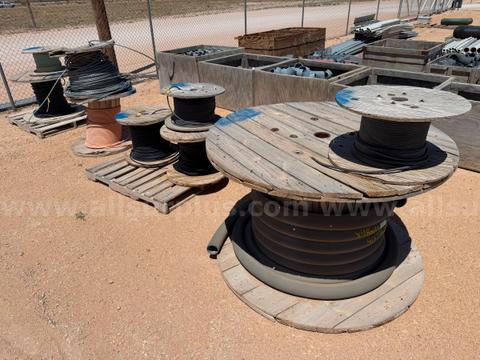 Cable Spools, Galvanized Steel Cable, Fiber Optic, Shielded Conduit, Length 163ft-600ft, QTY 9