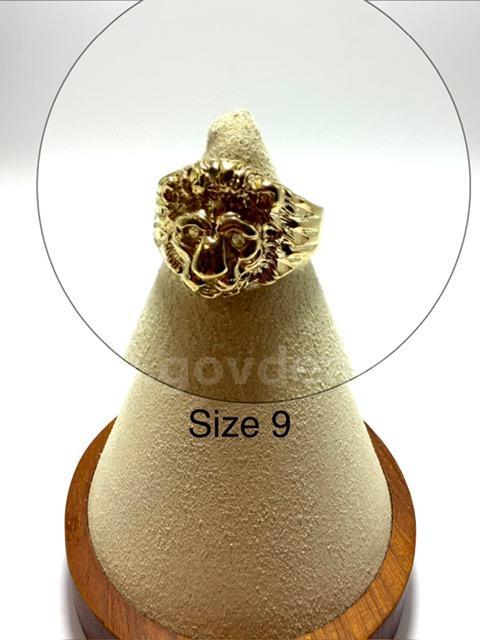 Beautiful, Men's, 24k Gold Filled, Size 9, Lion's Head Ring