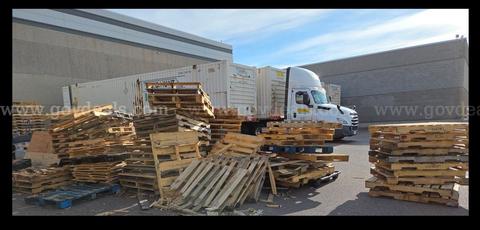 WOOD PALLETS - 80+ - government surplus lot currently bid at $0 in Phoenix, AZ