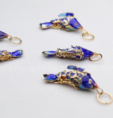 Estate Sale | Lot of (6) Vintage Gold Enamel Articulated Fish Pendants