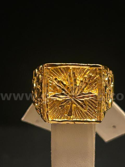 Size11, Men’s, Hemp Leaf, Diamond Cut, 24K Real Gold Plated
