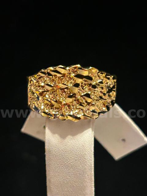 Gorgeous, Men’s, Nugget Ring, Size 11.5  24K Real Gold Plated