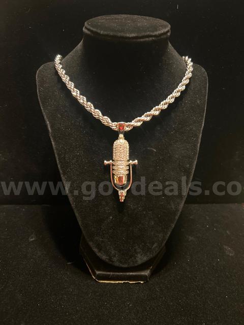 6mm, 22” French Rope, W/ XL CZ Microphone, (Silver), Read⬇️ FREE SHIPPING W/ BUY NOW