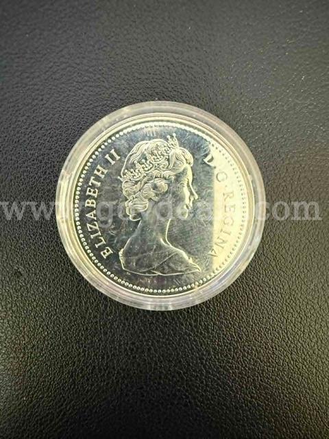 1976 CANADA UK Queen Elizabeth II LIBRARY Old VINTAGE Silver Dollar Coin 100th Anniversary of the Ottawa Parl. Library