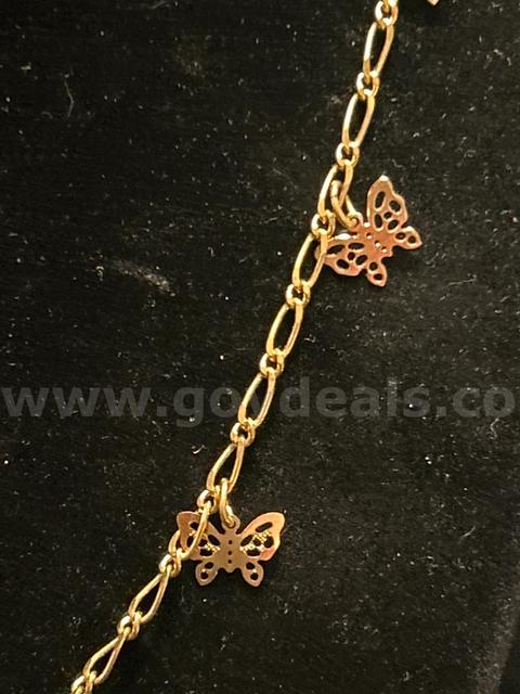 18” Butterfly Link Necklace. 24k Gold.  Read⬇️