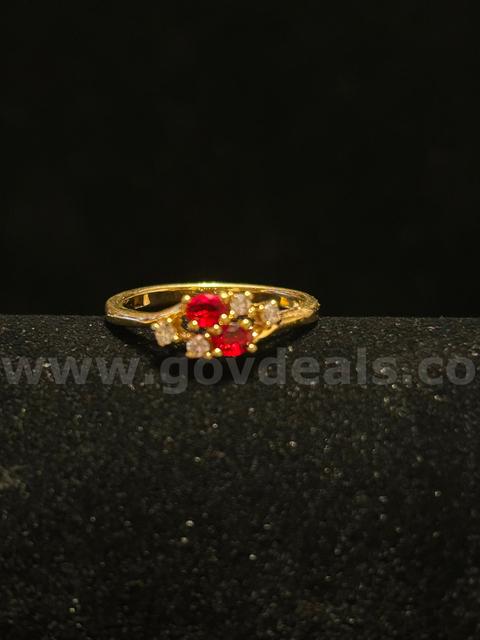 Size 10.5, CZ ,Garnett Ring .24K Real Gold Filled