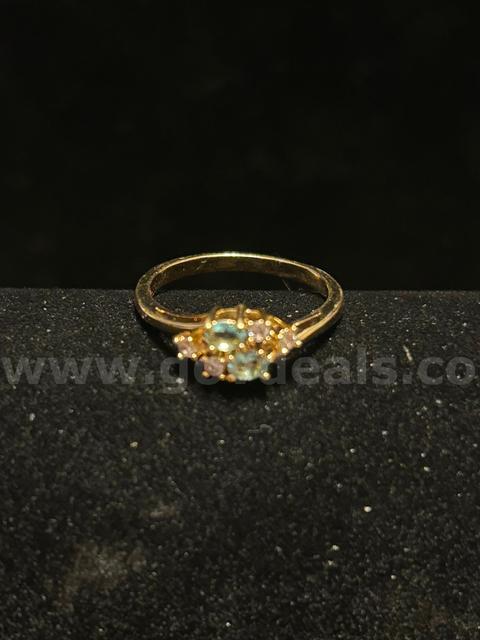 BIRTHSTONE Size 8 3/4, Ladies, March, CZ, Ring 24k Gold Filled.