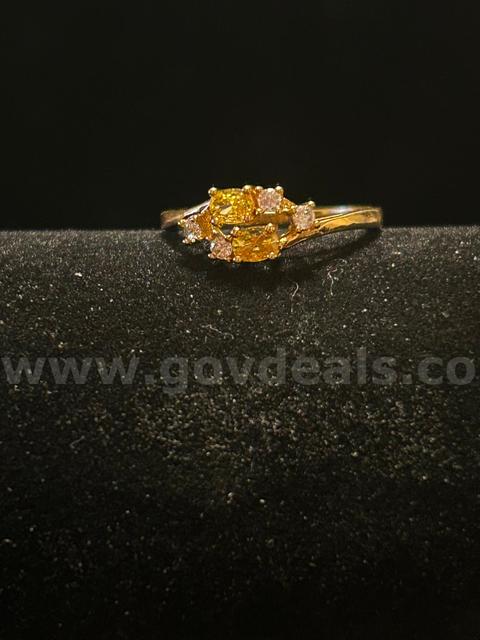 BIRTHSTONE! Size 6 3/4, Ladies, CZ, Nov. Ring. 24k Real Gold Filled.