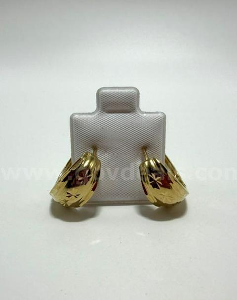 Beautiful, High Quality, Diamond Cut Hoop Earrings, 24k Real Gold Plated