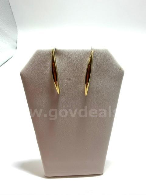 Beautiful, Curved Bar Post Earrings, 24k Real Gold Plated