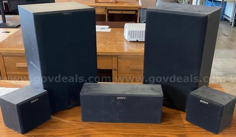 A Set of Sony Speakers Without Cords or Cables