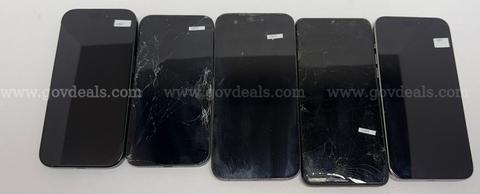 Lot of (4) Apple iPhones, (1)Galaxy A12– iPhone 16e, 16 Pro, 15 Pro Max, 14 Pro Max– Cloud Locked – For Parts/Repair