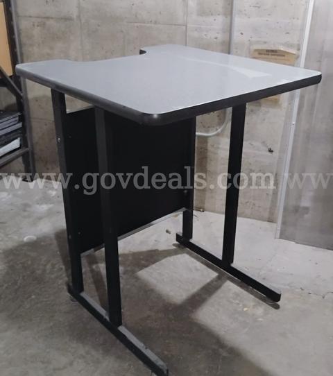 Standing desk - metal legs with grey laminate top