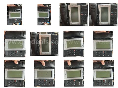 Lot of 12 Mitel 5330e IP Phones with Handsets and Power Sources, Black, Used