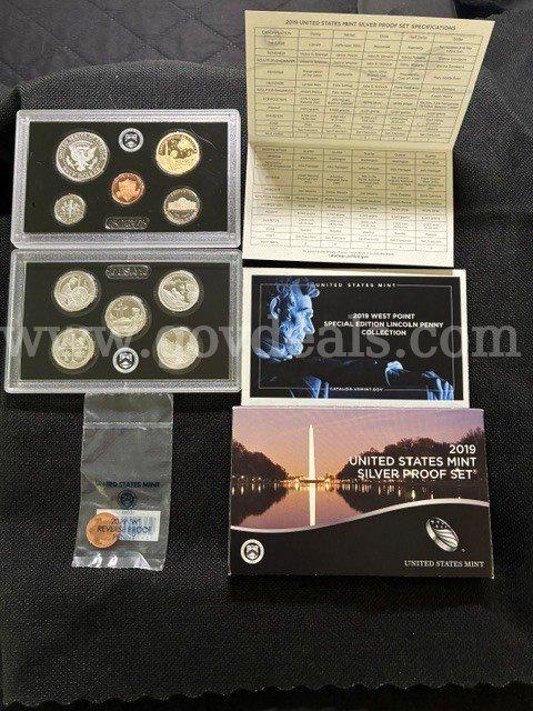 Lot of 2 Silver 10-Piece Proof Sets - 2019 & 2020 with Reverse Cent and Reverse Nickel - SHIPPING ONLY