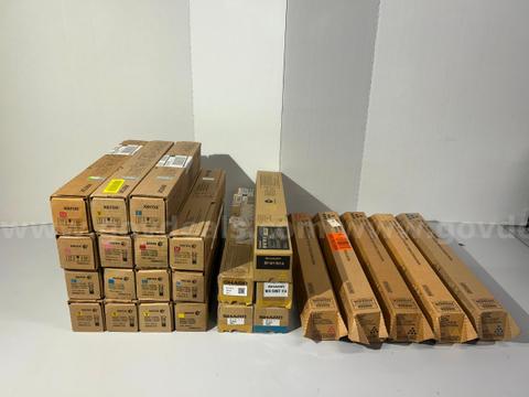 Lot of HP, Xerox, Sharp, Ricoh Toner Ink Cartridges - OEM Genuine New Printer Cartridges