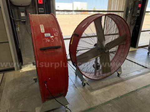 Drum Fan, Portable Electric Industrial, Belt Drive, 60in Dia, Maxx Air Pro, Qty 2