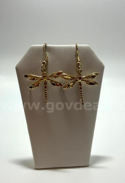 Beautiful, Dragonfly Hanging Earrings, 24k Real Gold Plated