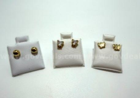 Set of (3), Adorable Children’s Earrings, 24k Real Gold Plated