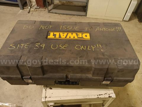 DEWALT MISCELLANEOUS ITEMS IN BLACK CASE WITH EXTRAS