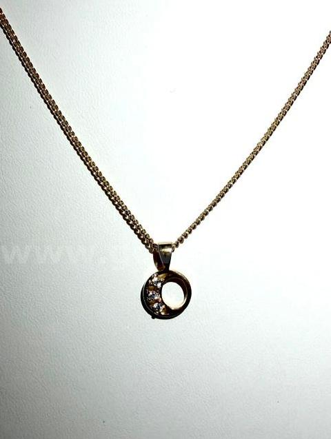 Beautiful, 22 Inch, Curb Link Necklace, W/CZ “O” Initial Pendant, 24k Real Gold Plated