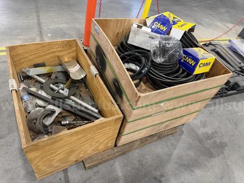 Taper Bushings, Belt Sheaves, Belts, and Shims, Qty 2 Crates