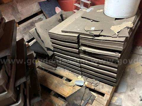 Lot of Used Industrial Rubber Floor Mats/Flooring Sections - Various Sizes and Conditions
