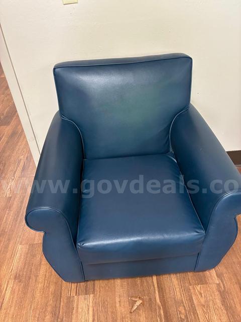Blue Vinyl Sofa Chairs