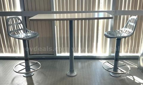 2 high-top tables and 4 bar stools