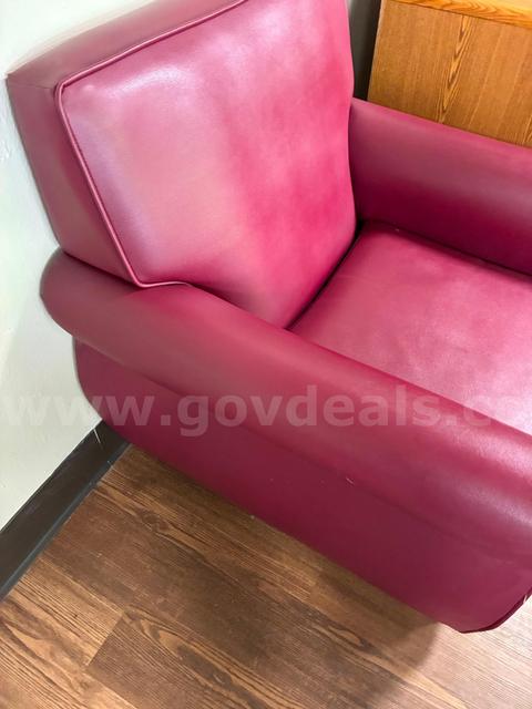 Red vinyl sofa chairs