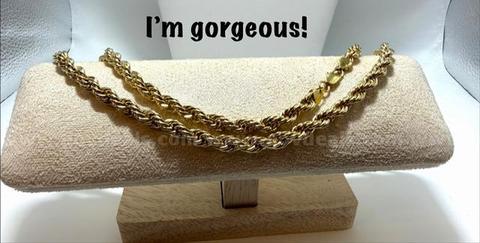 Gorgeous, 18 Inch, 7MM, Diamond Cut, Real 24k Gold Plated Rope Chain Necklace