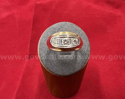 14k GOLD TWO TONE MENS DIAMOND RING