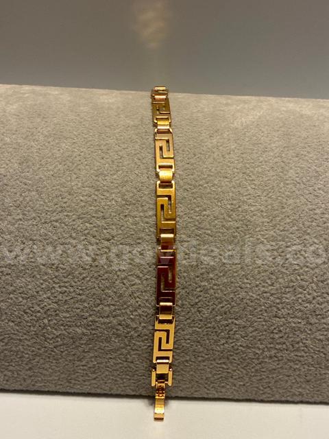 7” Ladies Greek Key Bracelet, 24K Gold Filled
