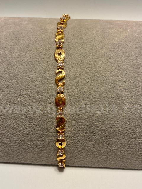 7 1/4”  Celestial Star CZ Textured Finished Bracelet 24K Gold Filled