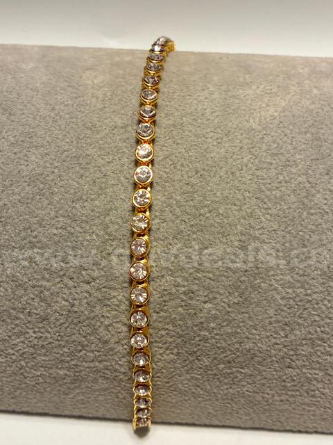 Dazzling, 7β CZ Textured Tennis Bracelet 24K Gold Filled
