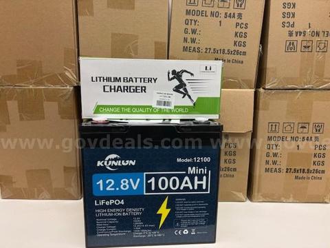 Lot of 15 LiFePO4 Lithium Batteries with Chargers - NEW