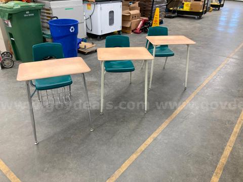 3 Student Desks w/ seats attached