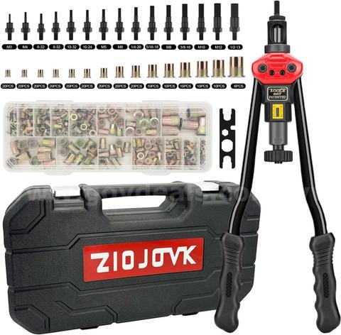 FREE SHIPPING 16-Inch Rivet Nut Tool Rivet Nut Kit, with15 Metric and SAE Mandrels, 236Pcs Assorted Rivet and More