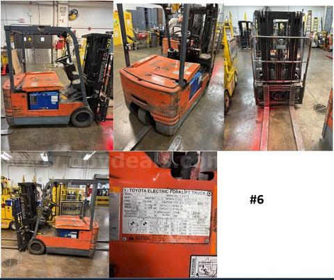 Lot of 4 Toyota Electric Forklifts - Model 7F8EU15