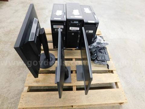3 HP Computers w/ Monitors - B6