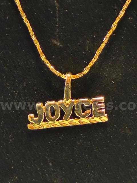 "Joyce” Pendant W/ 16" Small Twisted Cobra Necklace. 24K Real Gold Plated