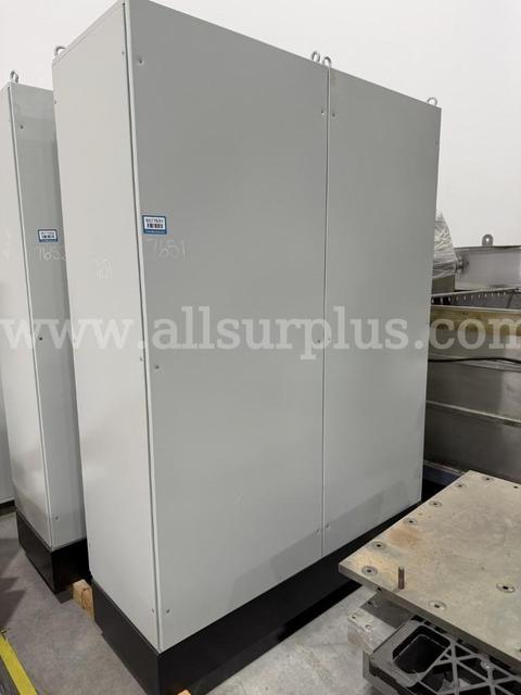 MCC Cabinet Distribution Panel and Contents, Dry Type Transformer, Bus, Relays, and Circuit Breakers, AC Unit, Qty 1