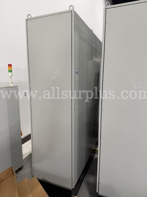 MCC Cabinet Distribution Panel and Contents, Dry Type Transformer, Bus, Relays, and Circuit Breakers, AC Unit, Qty 1