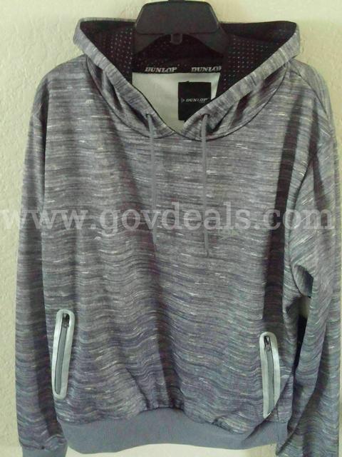 DUNLOP SPORT "Reflective Trim" FLEECE Hoodie GREY COLOR MEN'S SIZE 2XL/XXL NWT * will ship*