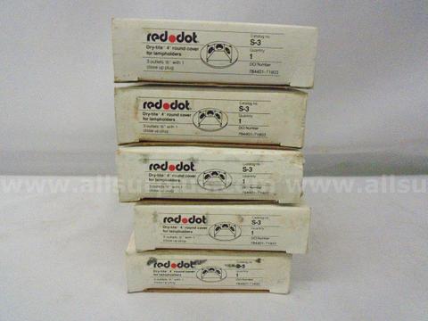 *NEW* (LOT OF 5) RED DOT S-3 DRY-TITE 4" ROUND COVER FOR LAMPHOLDERS