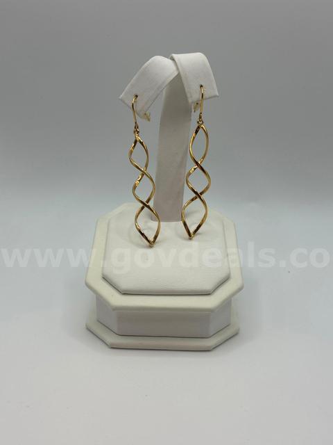 Unique Swirl Earrings. 24K Real Gold Plated