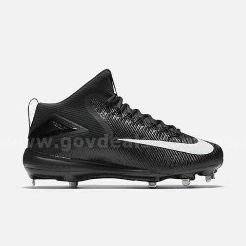 NIKE ZOOM TROUT 3 Mid BLACK Baseball Cleats METAL 856503-011 SIZE 8.5 NIB $140 *WILL SHIP*