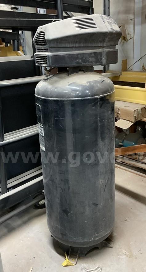 Lot of 2 industrial vertical air compressors