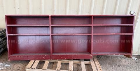 Wooden bookcase with compartments