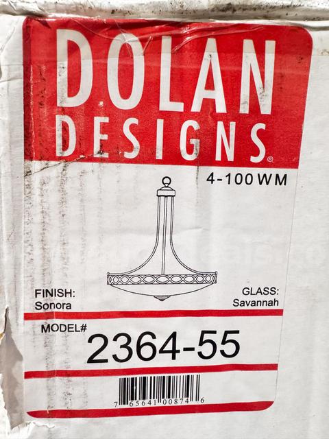 Brand New Dolan Designs - 2364-55 Sonora Chandelier Savannah Glass - government surplus lot currently bid at $1 in Columbus, OH